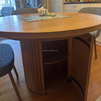 Table transformable de luxe sur mesure en bois naturel, ensemble de table à manger pliante, meilleure table à manger avec console et buffet pour salle à manger d'hôtel