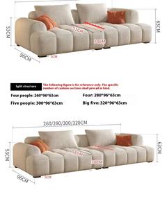 أثاث غرفة معيشة فاخر وعصري بتصميم قماشي بتصميم قماشي على شكل حرف L مع دعم للأرجل لمنازل الفنادق - Product Image 2