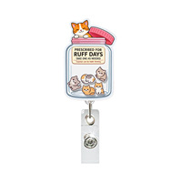 Porte-badges rétractables en forme de chat amusant avec paillettes, porte-badges d'identification télescopique pour infirmières - Prix usine