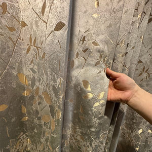 Tenda di Lusso in Stile Romantico Francese, Jacquard Dorato e Grigio con Occhielli, 1000g, per <span class=keywords><strong>Soggiorno</strong></span> e Camera da Letto - Product Image 4