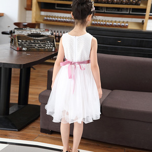 Nuevo estilo de <span class=keywords><strong>moda</strong></span> para niños, vestido blanco de verano para niños, vestidos de princesa de una pieza con hermoso tutú para niñas - Product Image 2