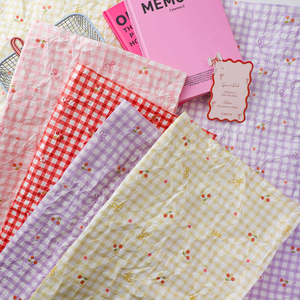 Papel de Regalo Estampado con Lazo de Cereza a Cuadros, Papel de Envolver Flores, Materiales para Floristería DIY - Product Image 3