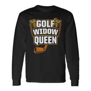 T-shirt à manches longues Golf Widow Queen pour femmes golfeuses, vêtements décontractés - Product Image 1