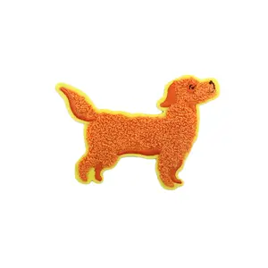 Logo personalizzato di moda campione gratuito nuovo design animale cartone animato ciniglia ricamo patch asciugamano toppa animale