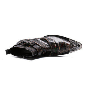 Bottes de Combat de Cowboy en cuir pour hommes, <span class=keywords><strong>chaussures</strong></span> de <span class=keywords><strong>moto</strong></span> tactique <span class=keywords><strong>Vintage</strong></span>, Oxfords, NA325 - Product Image 3