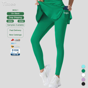 Rok yoga kulot lipit anti selip, rok tenis kebugaran, rok pinggang tinggi, baju olahraga anti selip, musim semi/musim panas, untuk wanita - Product Image 1