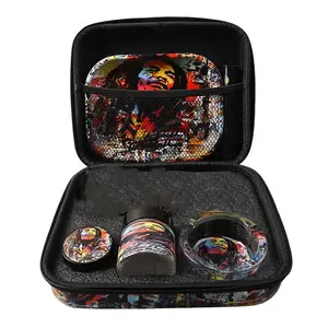 Rukioo Smoking Set 6 In 1 Herb Grinder Rolling Tray Set With Gift Box Custom Smoking Accessories Kit