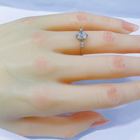 Bague classique en argent sterling S925 avec moissanite ovale taille VVS 1 carat pour femme, alliance de fiançailles