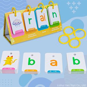 Libro Digraph, Actividades Educativas <span class=keywords><strong>y</strong></span> de Aprendizaje para Niños, Tabla de Palabras de Doble Cara para Deletrear <span class=keywords><strong>y</strong></span> Formar Palabras - Product Image 4