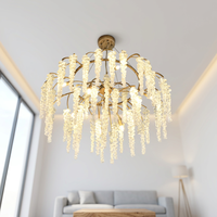 Lustre ovale en laiton et cristal de style américain, télécommande, hauteur réglable, utilisation hôtelière, design moderne, tailles personnalisées disponibles
