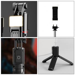 Trépied perche à selfie mobile 2025 avec logo personnalisé, télécommande sans fil et lumière d'appoint LED - Product Image 5
