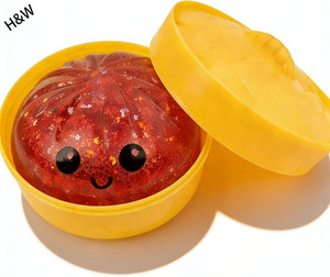 Wholesale Cute Smile Face New <b>Glitter</b> Dumpling Squishy TPR Squishy Stress Ball Simulation Food Dumpling Squishy Toy - Product Image 5