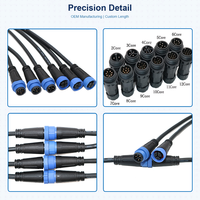 Connecteur M15 étanche IP68, 5 broches, 10A 250V, contact en laiton, boîtier PA66, verrouillage par vis, pour éclairage LED de rue et d'extérieur