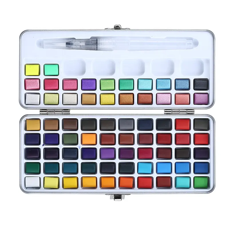 מקצועי 72 צבעים מוצק צבעי מים סט בסיסי גליטר צבעי מים צבע עבור ציור אמנות צבע אספקת אספקת אמנות