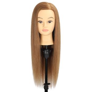 Tête <span class=keywords><strong>de</strong></span> Mannequin <span class=keywords><strong>de</strong></span> coiffeuse professionnelle <span class=keywords><strong>de</strong></span> vente directe d'usine avec cheveux raides pour pratiquer la coupe <span class=keywords><strong>de</strong></span> cheveux - Product Image 2