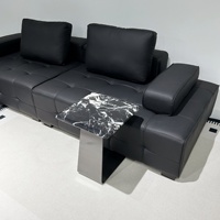Table basse en acier inoxydable de style contemporain OEM, design minimaliste moderne, marbre Calacatta Viola noir, meubles de salon
