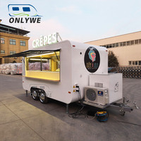 Onlywe Chariot de restauration mobile 13 pieds avec cuisine complète, pour BBQ, pizza, café, glaces et hot-dogs, type camping-car