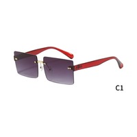 FANTESI 3 pièces Lunettes de soleil polarisées carrées sans monture, rectangulaires, transparentes, unisexes (couleur aléatoire)