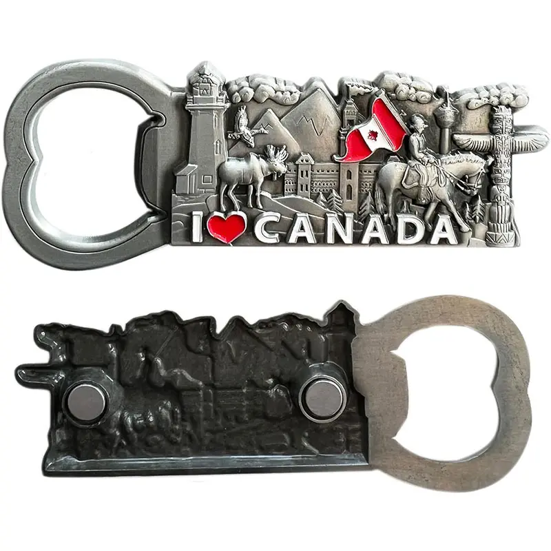 Lembrança turística 3D de país mundial personalizada ímã de geladeira de metal ímã de lembrança canadá