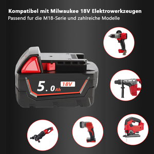 VICTPOWER 18V 5.0Ah Li-ion <b>Battery</b> Replacement for Milwaukee M18 Cordless Power Tools 200+ Tools Compatible OEM ODM - Product Image 5