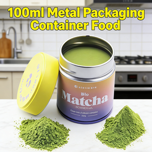 Lata de Metal Personalizada de Color <span class=keywords><strong>Rosa</strong></span> para Matcha, Apta para Alimentos, Ecológica, 60*69mm, 30g, Envase Metálico para Matcha - Product Image 4