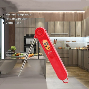 Medidor Digital Inalámbrico de Temperatura y Humedad para Barbacoa, Diseño Plegable de Plástico, Uso en Cocina, Termómetro para Carne - Product Image 2