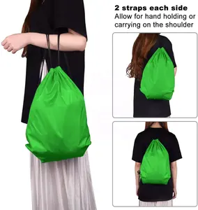 Toptan ucuz promosyon renkli özel Logo süblimasyon baskılı 210d Polyester spor spor sırt çantası dize İpli çanta
