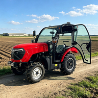 Tracteur agricole grandeur nature 80 CV 4x4 avec cabine climatisée, forte pression hydraulique, capacité de levage élevée et équipement agricole moderne