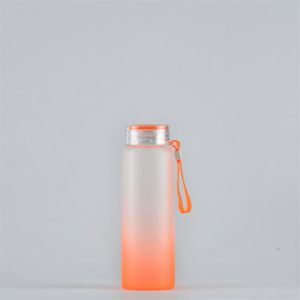 17 oz Frosted Cup Gradient Color Drinkware 17oz Eco-Friendly Matte <b>Glass</b> Water <b>Bottle</b> <b>500ml</b> Blank Sublimation Tumbler with Lid - Product Image 3