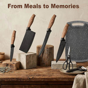 Wholesale 7‑Piece Stainless Steel Kitchen <b>Knife</b> <b>Set</b> kitchen <b>knives</b> with Wood Grain Handle Cutting Board Peeler Scissors - Product Image 5