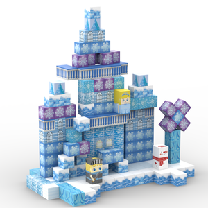 PX-master Guangdong Factory Wholesale Customizable Ice Snow Princess Castle World Assembly DIY Puzzle Set Magnetic Plastic ABS - Product Image 5