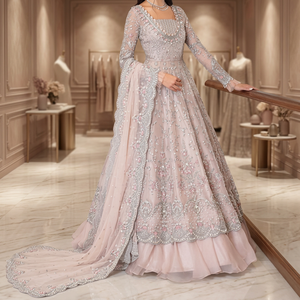 Modern Style <b>Plus</b> <b>Size</b> Bridal Maxi <b>Dress</b> with Embroidered Crystal <b>Long</b> <b>Sleeves</b> Breathable Chiffon Fabric Customizable for Women - Product Image 3