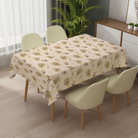 Nappe rectangulaire jaune à motifs floraux pour Thanksgiving, en PVC, lavable, pour salle à manger, banquet, avec logo personnalisé