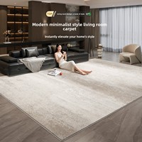 Tapis de style italien, luxe léger, couleur unie, imperméable, résistant aux taches, facile d'entretien, pour salon, décoration intérieure