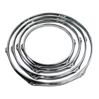 18/20/22/24inch Chrome with 10 Holes 1.5mm Thick Drum Hoop Sliver Percussion Drum Accessory