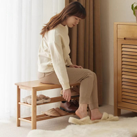 Meuble à chaussures en chêne massif, armoire de rangement multicouche, organisateur de chaussures moderne, banc de rangement pour entrée de salon et hall d'entrée