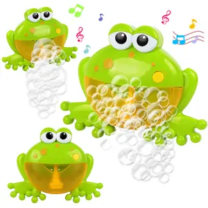Mainan bak mandi lucu otomatis, pembuat Gelembung katak dengan musik untuk anak-anak