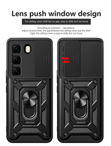 Funda Protectora para Teléfono GSCASE con Diseño de Armadura a Prueba de Golpes para Infinix Note 50 Pro+ 5G y 50X 5G, Soporte Magnético, Ventana Deslizante para la Lente - Product Image 3
