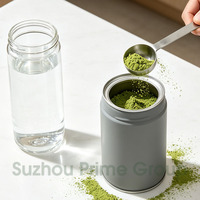 Boîte à thé matcha ronde hermétique personnalisée de qualité alimentaire en fer blanc avec couvercle à vis pour le stockage de poudre de matcha en cuisine