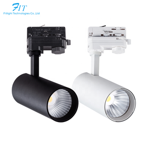Projecteurs <span class=keywords><strong>LED</strong></span> sur <span class=keywords><strong>rail</strong></span> 45W COB, éclairage commercial moderne noir et <span class=keywords><strong>blanc</strong></span>, 2 fils, 3 fils, 4 fils - Product Image 1