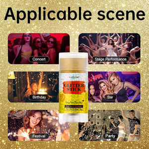 Stick illuminateur corporel scintillant, maquillage longue tenue, stick à paillettes fines dorées - Product Image 4