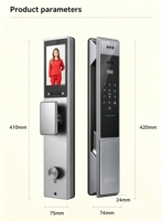 Cerradura Inteligente para Puerta con Video y Monitoreo de Vista Completa, Vigilancia en Tiempo Real para la Gestión de Seguridad de Paquetes