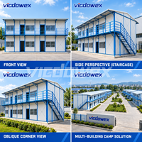 VICDOWEX Bâtiment préfabriqué modulaire en acier coloré épaissi de type K, assemblage rapide pour grands camps de construction et logements de travailleurs