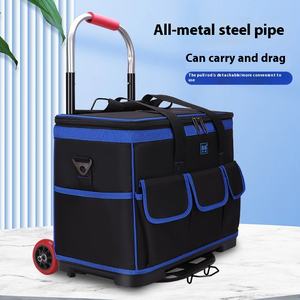 Sac à outils multifonction en toile Oxford sur mesure, vente en gros, avec fermeture éclair, fond en caoutchouc et poignée télescopique pour l'entretien et le rangement - Product Image 1