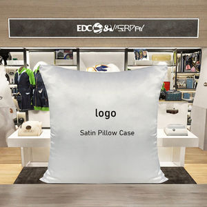 Wholesale Square <b>Satin</b> <b>Pillow</b> Case 40x40CM White Custom Print Logo Sublimation Blanks Home Use - Product Image 3