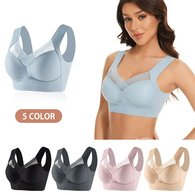 Low Price Large Size Lace Women's Gym Tank Tops Underwear Adjustable Sports Push Up Bra Wholesale