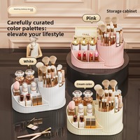 Support rotatif pour pinceaux de maquillage de table - Boîte de rangement multifonctionnelle pour rouge à lèvres, fards à paupières et coiffeuse