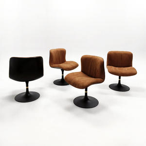 Fauteuil pivotant design moderne en velours écologique, chaise longue inclinable pour chambre, salle à manger, hôtel, balcon, détente - Product Image 6