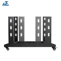 Baie de serveur réseau ouverte à 4 montants 25U-55U, profondeur 600 mm, avec roulettes, AZE IP20, acier SPCC, certifiée CE, en stock