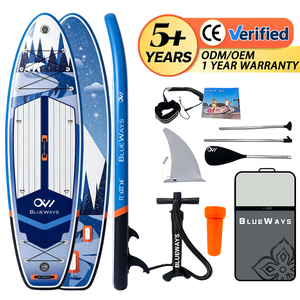 Planche de SUP gonflable d'hiver 11' (33 po de large) motif Ours <span class=keywords><strong>polaire</strong></span>, planche à pagaie arctique avec pompe et aileron pour aventures sur lac froid et neige - Product Image 1